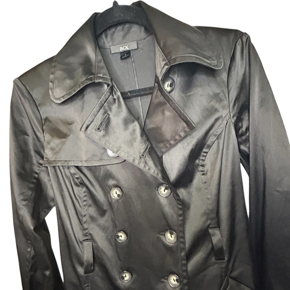 Black Double-Breasted Women’s Trench Coat, Size M, GUC - Picture 3 of 3